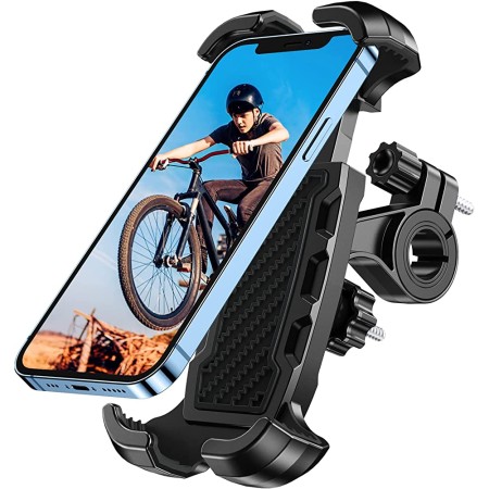 Viccux Motorcycle Phone Mount, Upgrade [Never Fall Off] [0 Shake] [3s Put & Take] Rotatable Bike Phone Mount, Scooter Bicycle Phone Holder Compatible with iPhone 13 Pro Max/12, Galaxy S20, 4.7-6.8’’